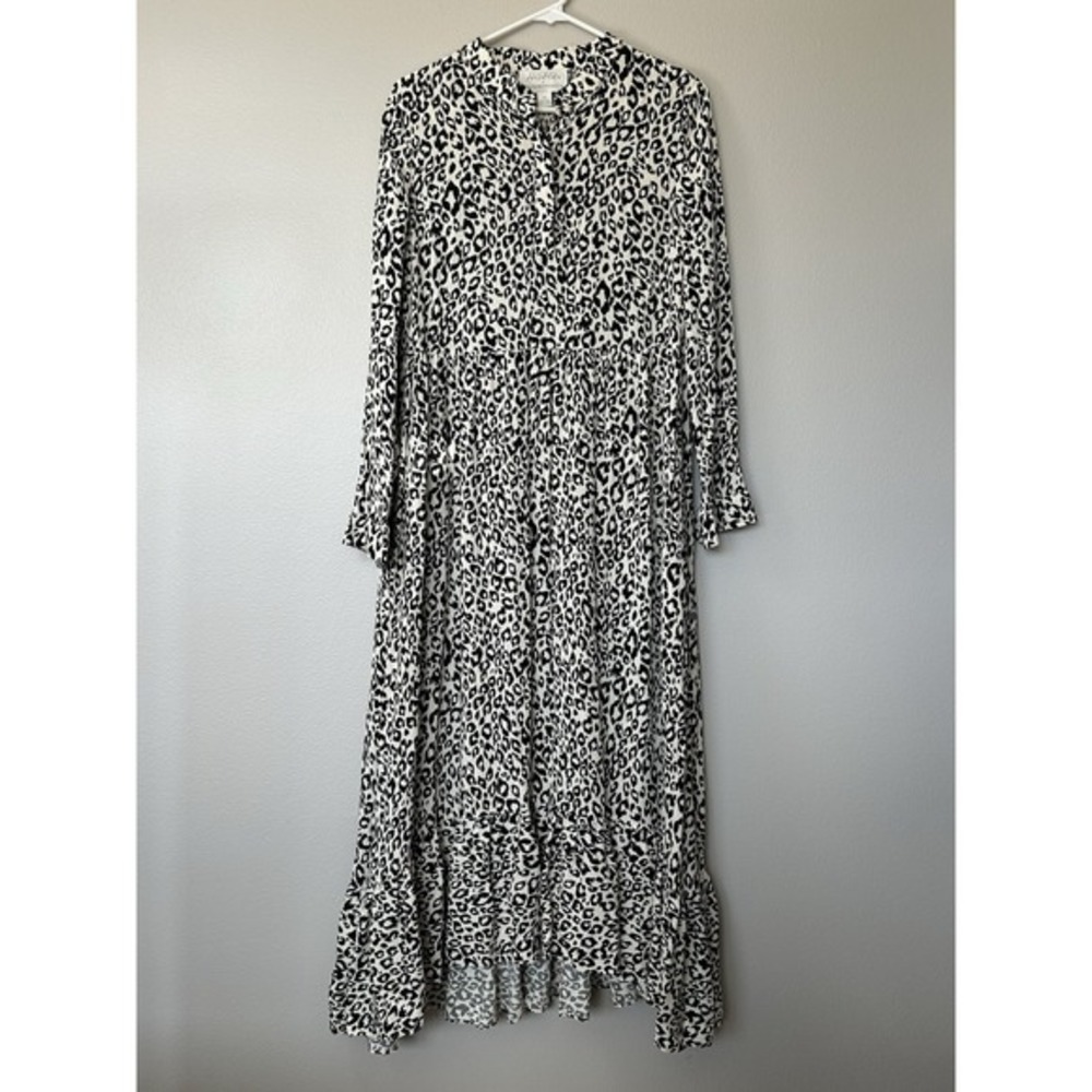 Anthropologie Mare Mare White LYNDA Leopard Print Maxi Dress Medium - Picture 4 of 11